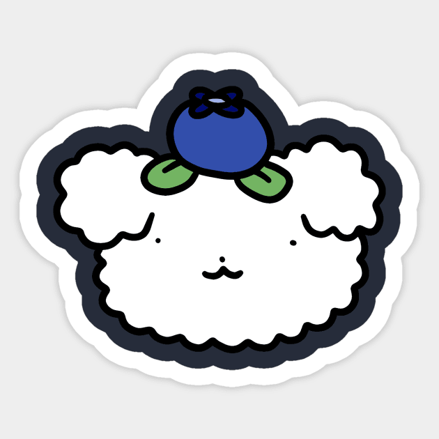 Blueberry Fluffy Dog Face Sticker by saradaboru